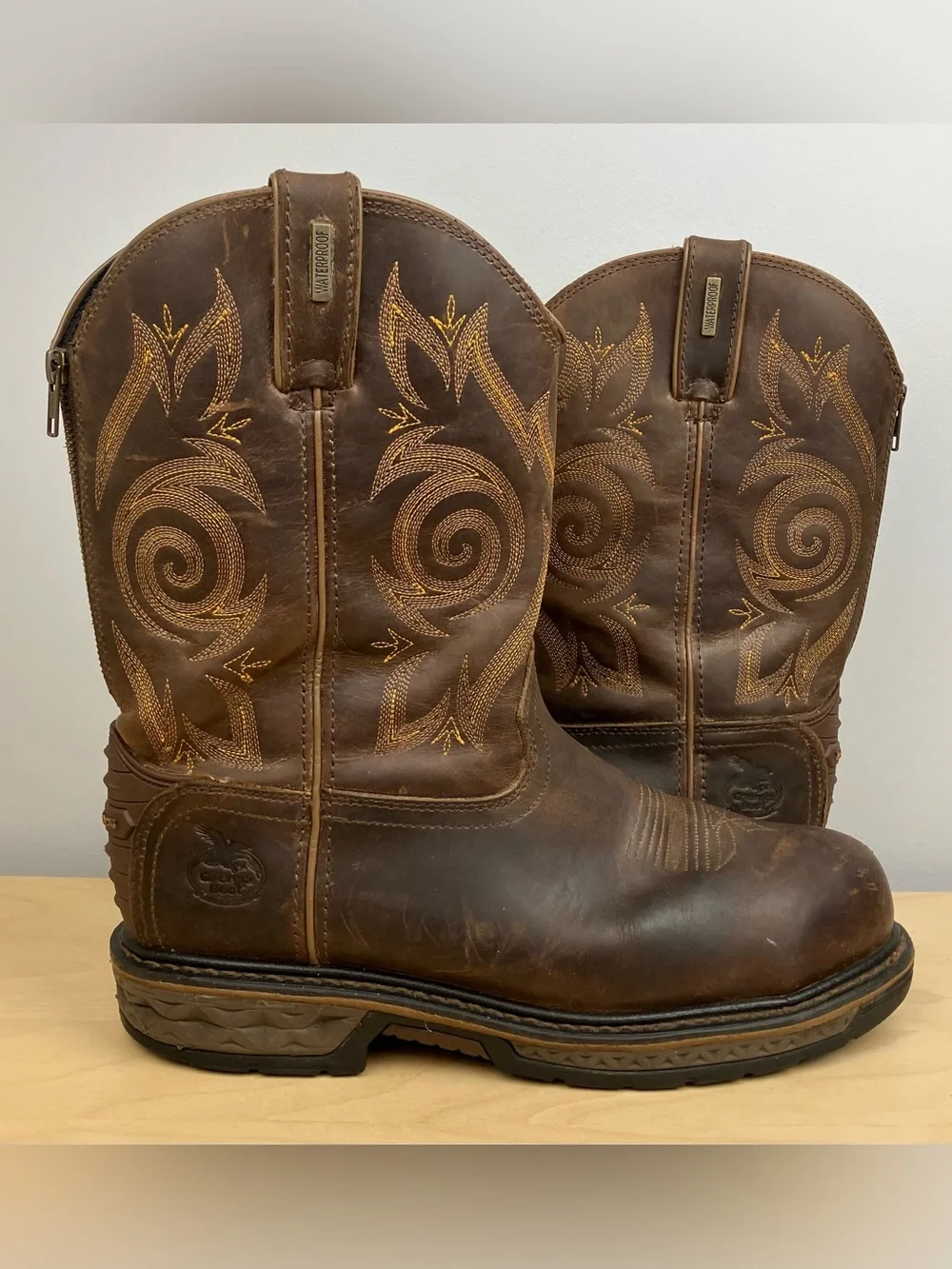 Georgia Boot Men’s Size 10.5 Wide Carbo Tec Brown Leather Western Work Boots